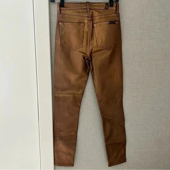 7 For All Mankind Coated Skinny Jeans- Size 24; Like New (Never Worn) - Picture 11 of 12